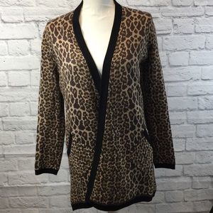 Soft Surroundings Leopard Cardigan Small